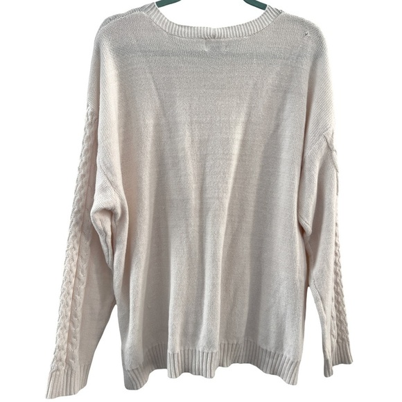 OLD NAVY • Women’s Ivory Cable Knit Lace Up Sweater - Picture 10 of 10